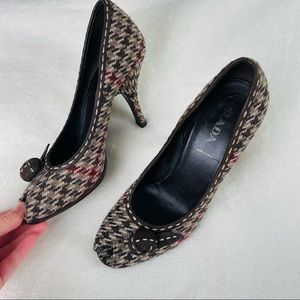 PRADA Brown Tweed Pumps